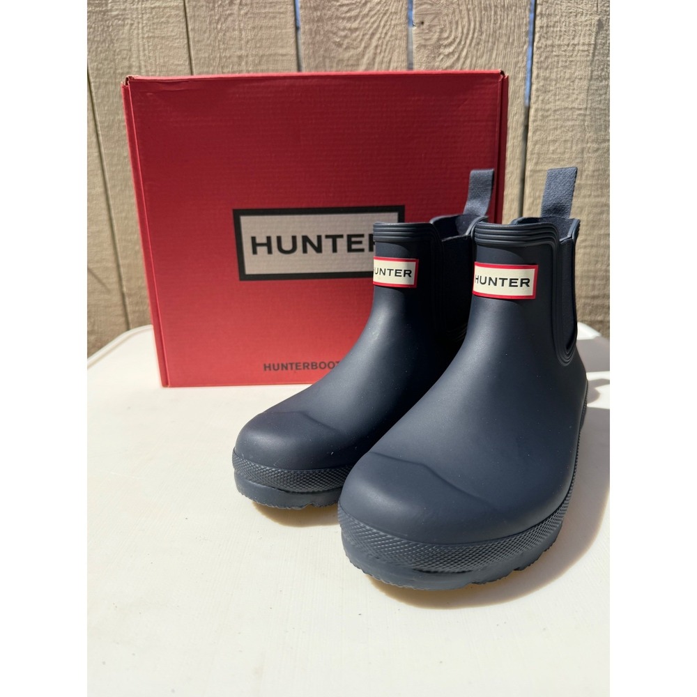 Hunter Women's Size 6 Original Chelsea Boots Navy Blue NEW IN BOX Matte Blue - Picture 2 of 5